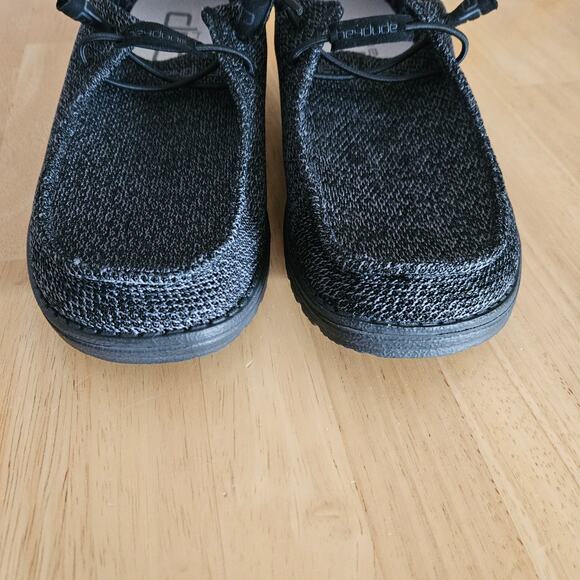 Hey Dude Wendy Sox Micro‎ Total Black Slip On Comfort Sneakers Shoes Womens 10 - Picture 2 of 8